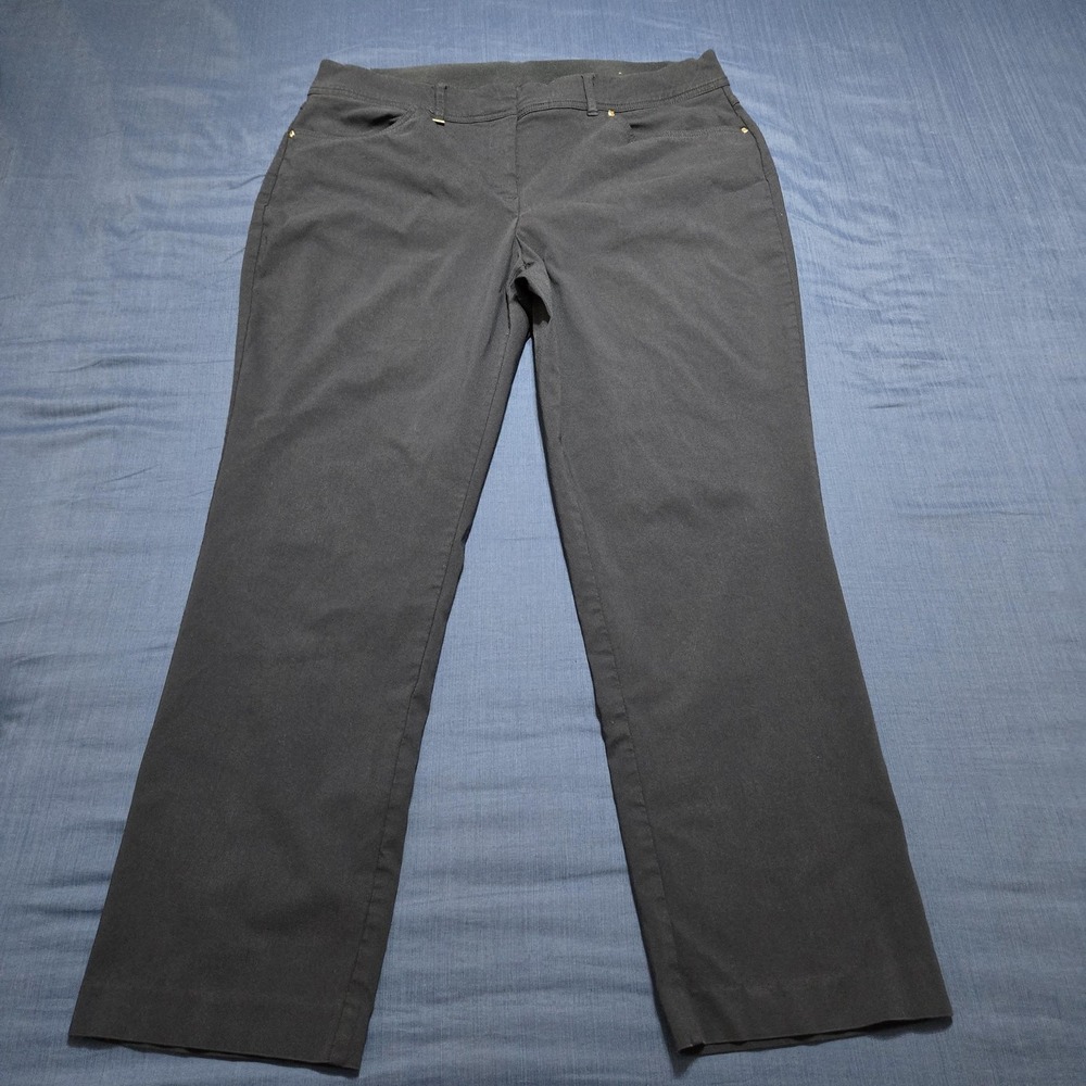 JM Collection Dress Pants Womens 16S Blue Ponte Pull On Stretch Pockets Workwear